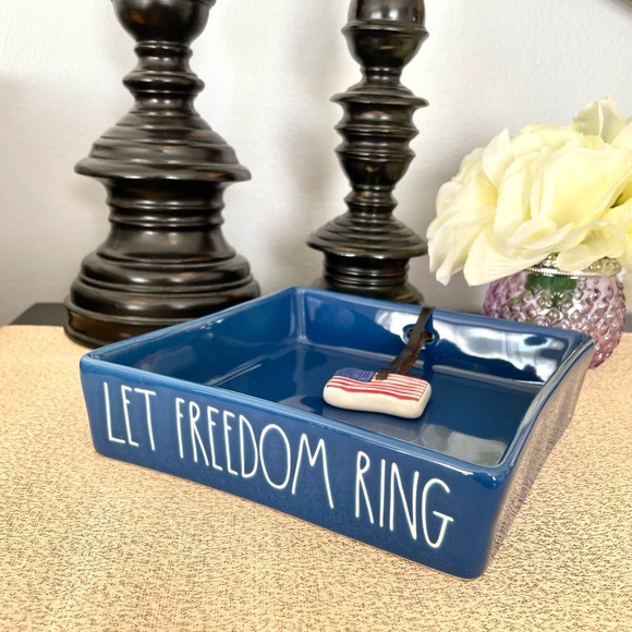 NWT Rae Dunn LET FREEDOM RING 🇺🇸Ceramic Napkin Holder - Picture 7 of 9